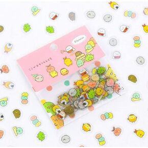 80Pcs A Pack of,Nice and Attractive Japanese Stationery Stickers Cute Cat Sticky Paper Kawaii PVC Diary Bear, Sticker for Decoration Diary Scrapbooking Random Style,Exit Devices