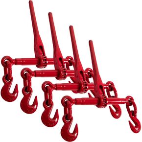 US Cargo Control Ratchet Load Binders for 1/4 Inch Grade 70 Chain - 3,150 LBS Working Load Limit, (4-Pack) Chain Binders, Smooth Ratcheting Design Reduces Chance of Recoil