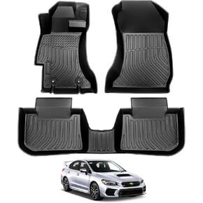 Cartist Compatible with Floor Mats Subaru WRX/WRX STi 2015 2016 2017 2018 2019 2020 2021 All Weather Floor Mats 1st & 2nd Row Carpet Protection 3D TPE Odorless