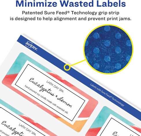 Avery Matte White Removable Rectangle Labels with Sure Feed Technology, Print-to-The-Edge, 1.5" x 3.75", 150 Removable Labels, Laser/Inkjet Printable Labels in Saudi Arabia