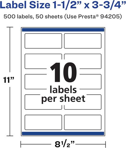Avery Matte White Removable Rectangle Labels with Sure Feed Technology, Print-to-The-Edge, 1.5" x 3.75", 150 Removable Labels, Laser/Inkjet Printable Labels in Saudi Arabia