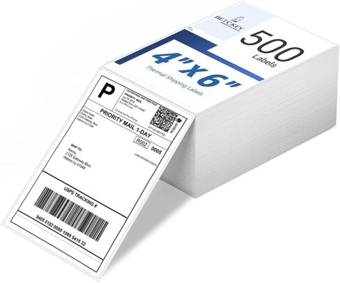 ملصقات شحن حراري مباشر مقاس 4 × 6 بوصة - درجة تجارية - مثقوبة - 4 × 6 بوصة - 500 ملصق مروحي in Kuwait