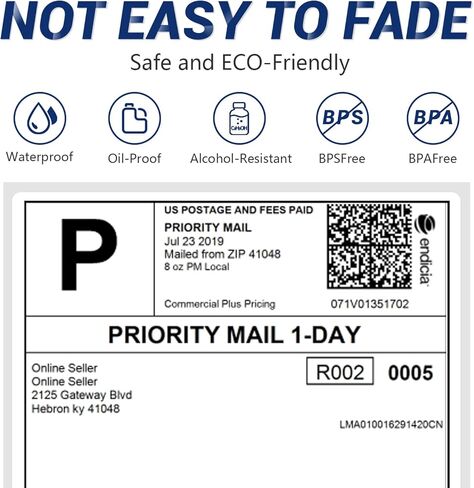 ملصقات شحن حراري مباشر مقاس 4 × 6 بوصة - درجة تجارية - مثقوبة - 4 × 6 بوصة - 500 ملصق مروحي in Kuwait