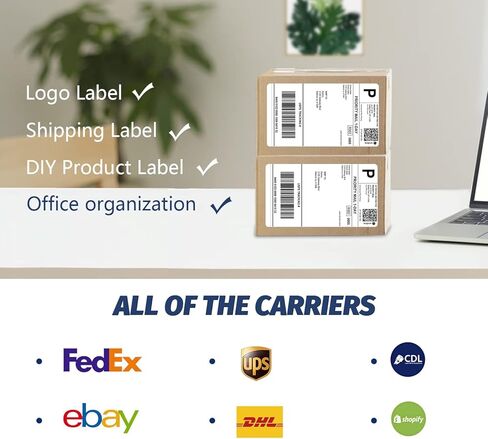 ملصقات شحن حراري مباشر مقاس 4 × 6 بوصة - درجة تجارية - مثقوبة - 4 × 6 بوصة - 500 ملصق مروحي in Kuwait