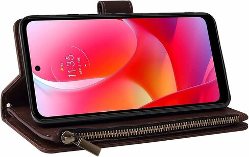 LBYZCASE Phone Case for Moto G Power 2022 Case,Motorola G Power(2022) Wallet Case,Luxury Folio Flip Leather Cover[Zipper Pocket][Wrist Strap][Kickstand ] for Motorola Moto G Power 2022 (Coffee) in Saudi Arabia