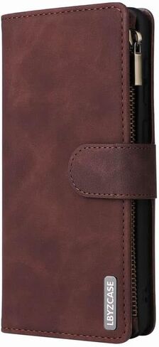 LBYZCASE Phone Case for Moto G Power 2022 Case,Motorola G Power(2022) Wallet Case,Luxury Folio Flip Leather Cover[Zipper Pocket][Wrist Strap][Kickstand ] for Motorola Moto G Power 2022 (Coffee) in Saudi Arabia
