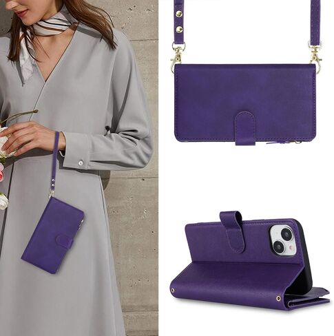 جراب Jaorty Crossbody iPhone 15 مع حبل حزام، جراب محفظة هاتف Apple iPhone 15 للنساء مع حامل بطاقات، جراب جلدي مغناطيسي قابل للطي لهاتف iPhone 15 مع محفظة، 6.1 بوصة ذهبي وردي in Kuwait
