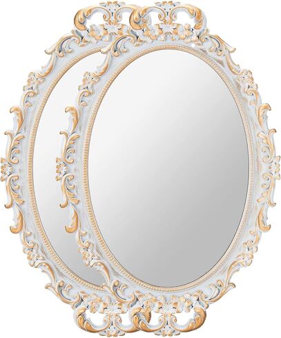 Decorative Wall Mirror, Vintage Hanging Mirrors for Bedroom Living Room Gold, Pack of in Saudi Arabia