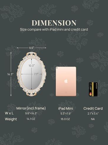 Decorative Wall Mirror, Vintage Hanging Mirrors for Bedroom Living Room Gold, Pack of in Saudi Arabia