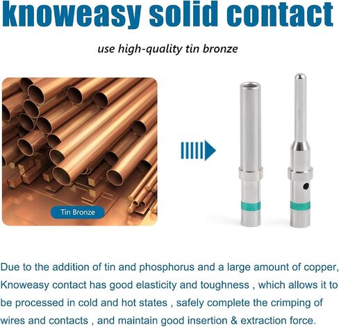 مجموعة موصلات Knoweasy 50 زوجًا مقاس 16 DT Deutsch Pin: اتصالات صلبة للسيارات، وصلات دبوس ومقبس مطلية بالنيكل، متوافقة مع سلك 14AWG، مجموعة محطات موصل DT الشائعة in Kuwait