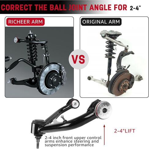 2-4" Front Upper Control Arms For 2000-2010 Silverado Sierra 2500HD 3500HD 2003-2009 H2 with Ball Joint, 2PCS Adaption 2-4" Lift Suspension Kit Adjustable Control Arm in Saudi Arabia