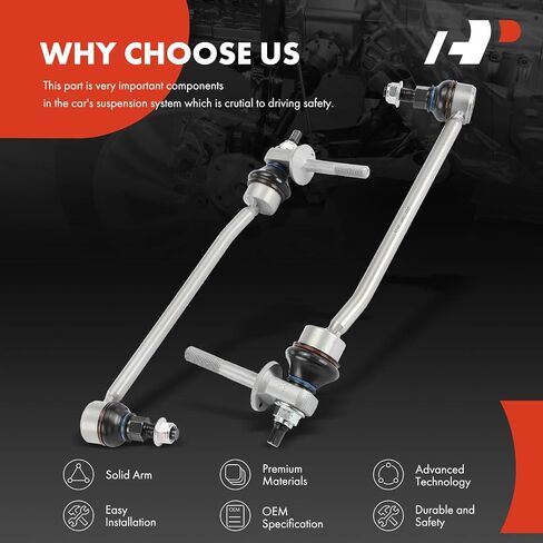 A-Premium 2 × وصلات قضيب تثبيت أمامية Sway Bar، متوافقة مع Mercedes-Benz C300 2015-2023، C400، C43 AMG، C450 AMG، E300، E400، E450، E43 AMG، E53 AMG، E63 AMG S، CLS450، CLS53 ايه ام جي in Saudi Arabia