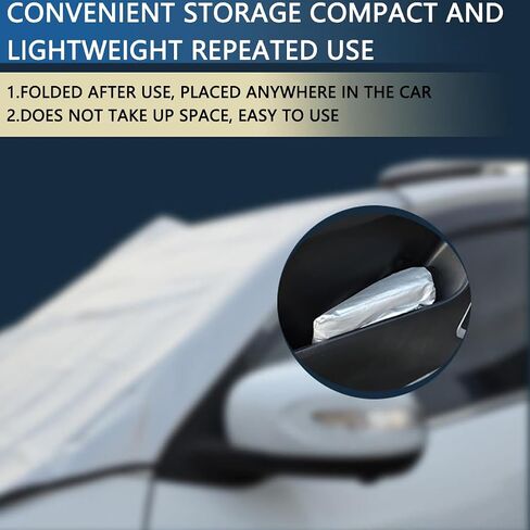 Car Windshield Snow Cover, Auto Ultra Thick Winter Windscreen Cover for Ice Frost Snow Removal Sun Shade Dust Protection with Magnetic Edge, Universal for Vehicles, SUV, Truck, RV in Saudi Arabia