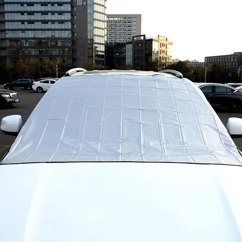 Car Windshield Snow Cover, Auto Ultra Thick Winter Windscreen Cover for Ice Frost Snow Removal Sun Shade Dust Protection with Magnetic Edge, Universal for Vehicles, SUV, Truck, RV in Saudi Arabia