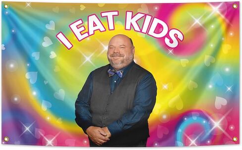 I Eat Kids Flag 3x5 Feet Banner Funny Poster UV Resistance Fading Durable Man Cave Wall Flag with Brass Grommets For College Dorm Room Decor Outdoor Parties Gift. in Saudi Arabia