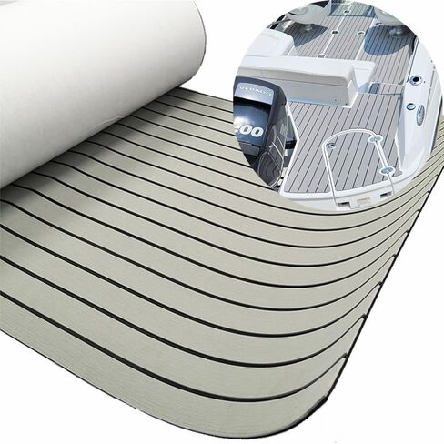Eva Foam Yacht Deck Sheet Faux Teak Boat Flooring Non-Slip Mats Waterproof Self-Adhesive Flooring Material for Motorboat RV Yacht Kayak Swimming Pool 94.5“×35.4" in Saudi Arabia