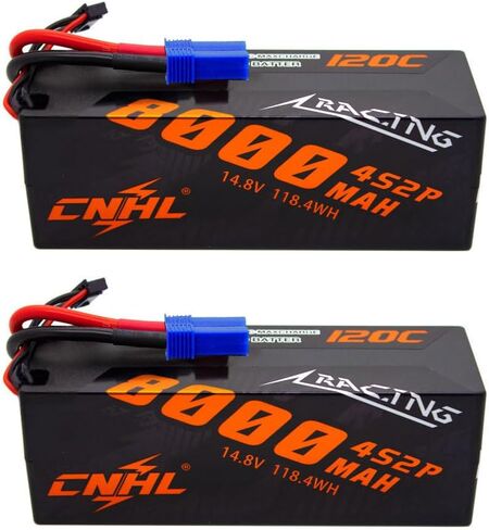 بطارية ليبو CNHL 4S 8000 مللي أمبير في الساعة 120C 14.8 فولت بطارية ليبو مع موصل EC5 حافظة صلبة لبطارية RC لشاحنة السيارة X-Maxx 8S خزان RC عربات التي تجرها الدواب تروجي سباق الزاحف الوحش (عبوتان) in Saudi Arabia