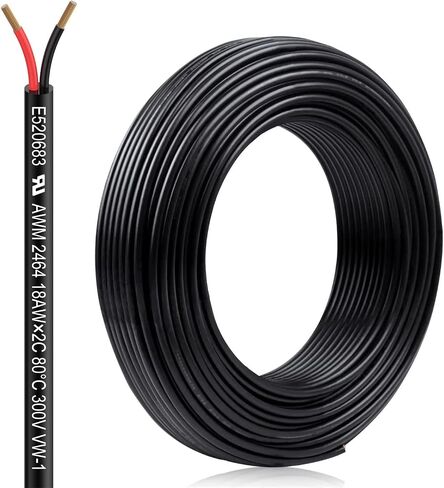 18 Gauge 2 Conductor Electrical Wire 32.8FT, 18 AWG Electrical Wire, Stranded PVC Cord Oxygen Free Copper Wires, Automotive Wire Led Wire for Strips Lamps Lighting in Saudi Arabia