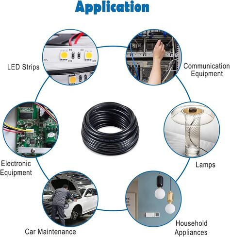 18 Gauge 2 Conductor Electrical Wire 32.8FT, 18 AWG Electrical Wire, Stranded PVC Cord Oxygen Free Copper Wires, Automotive Wire Led Wire for Strips Lamps Lighting in Saudi Arabia