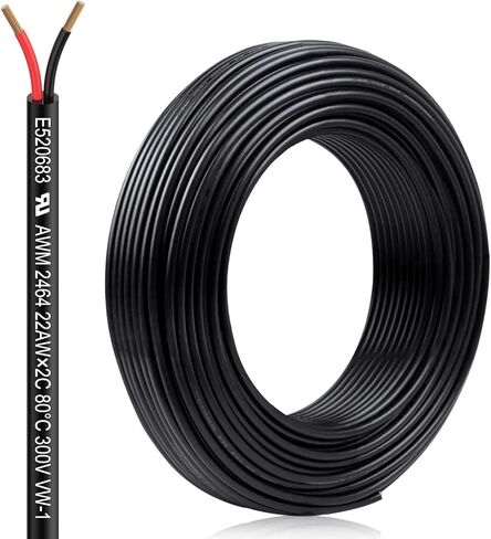 سلك كهربائي بموصل 18 قياس 2 بطول 32.8 قدم، سلك كهربائي 18 AWG، سلك PVC مجدول أسلاك نحاسية خالية من الأكسجين، سلك LED سلكي للسيارات لشرائط مصابيح الإضاءة in Kuwait