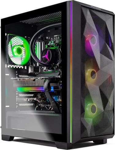 Skytech Gaming Skytech Chronos Gaming PC Desktop – AMD Ryzen 7 5800X 3.8 GHz, NVIDIA RTX 4070 Ti, 1TB NVME SSD, 16GB DDR4 RAM 3200, 750W Gold PSU, 360mm AIO, 11AC Wi-Fi, Windows 11 Home 64-bit,Black in Saudi Arabia