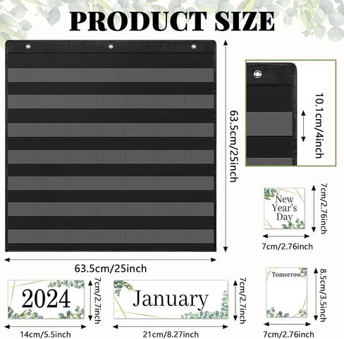 120Pcs Classroom Calendar Pocket Chart Black and White Polka Dot 2025 Calendar Bulletin Board Set Classroom Decoration Calendar Seasons Weather Chart for Classroom Decor Back to School Supplies in Saudi Arabia