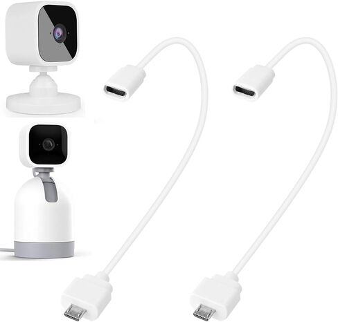 كابل محول Uogw مكون من قطعتين لكاميرا Blink Mini/Blink Mini Pan-Tilt، من Universal Mirco USB تحويل إلى Blink Mini Unique Mirco USB، كابل تمديد طاقة مقاوم للماء 7.8 بوصة (ليس لـ Blink Mini 2) in Kuwait
