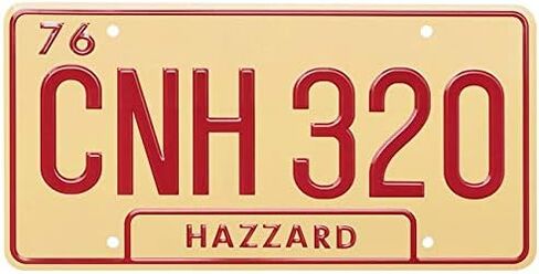 ASVP Shop Dukes of Hazzard - CNH 320-1969 Dodge Charger - General Lee - لوحة معدنية مختومة - دعامة طبق الأصل - لوحة ترخيص - دعامة الفيلم in Saudi Arabia
