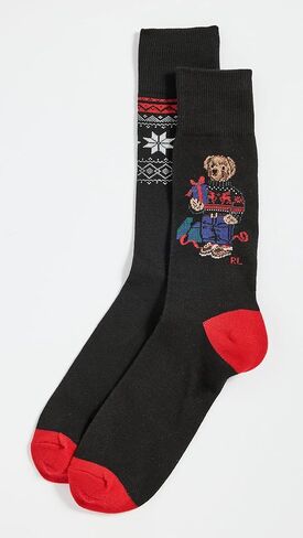 Polo Ralph Lauren Men's 2 Pack Bear/Fair Isle Socks in Saudi Arabia