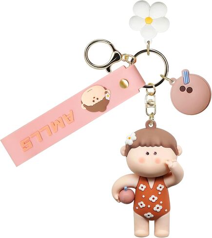Cute Anime Keychain Set for Couple AMLLS Car Keychain Backpack Charm Decoration Gifts for Women Men in Saudi Arabia