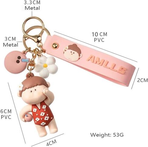 Cute Anime Keychain Set for Couple AMLLS Car Keychain Backpack Charm Decoration Gifts for Women Men in Saudi Arabia