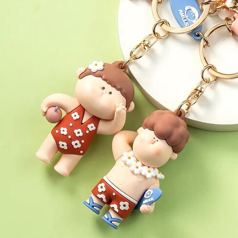 Cute Anime Keychain Set for Couple AMLLS Car Keychain Backpack Charm Decoration Gifts for Women Men in Saudi Arabia