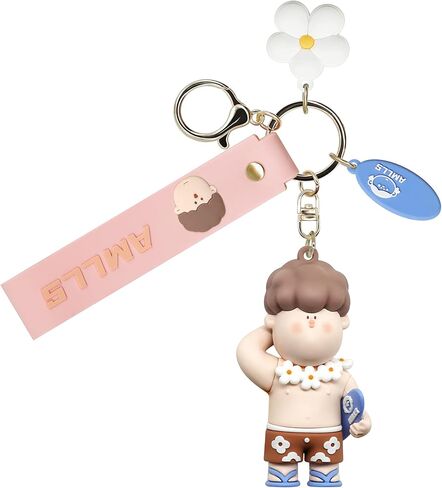 Cute Anime Keychain Set for Couple AMLLS Car Keychain Backpack Charm Decoration Gifts for Women Men in Saudi Arabia