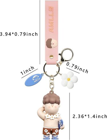 Cute Anime Keychain Set for Couple AMLLS Car Keychain Backpack Charm Decoration Gifts for Women Men in Saudi Arabia