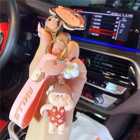 Cute Anime Keychain Set for Couple AMLLS Car Keychain Backpack Charm Decoration Gifts for Women Men in Saudi Arabia