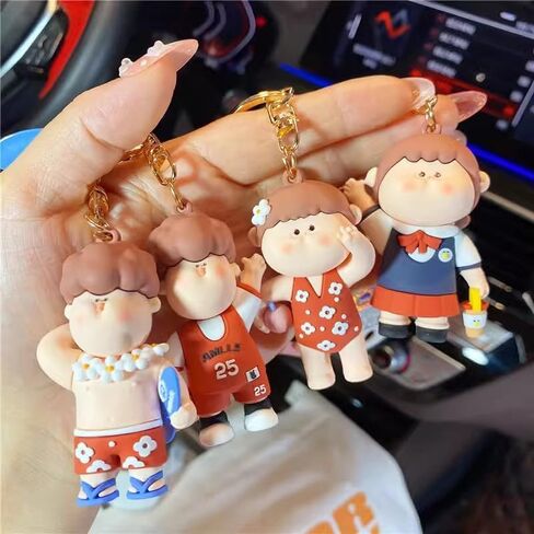 Cute Anime Keychain Set for Couple AMLLS Car Keychain Backpack Charm Decoration Gifts for Women Men in Saudi Arabia