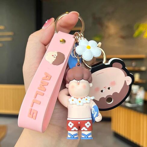 Cute Anime Keychain Set for Couple AMLLS Car Keychain Backpack Charm Decoration Gifts for Women Men in Saudi Arabia
