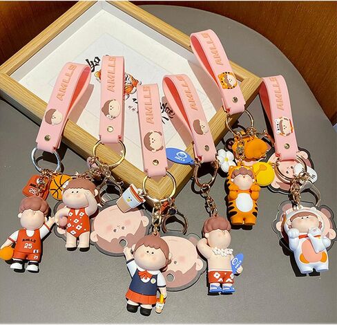 Cute Anime Keychain Set for Couple AMLLS Car Keychain Backpack Charm Decoration Gifts for Women Men in Saudi Arabia