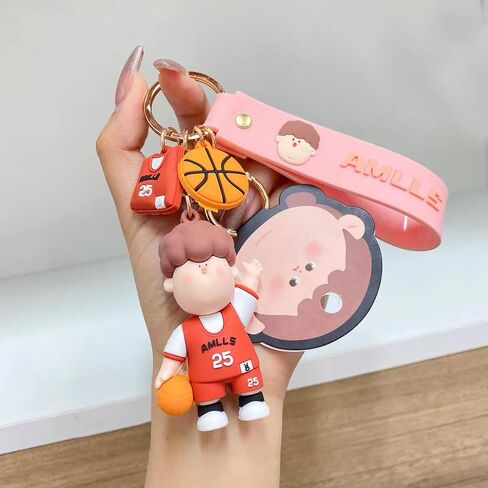Cute Anime Keychain Set for Couple AMLLS Car Keychain Backpack Charm Decoration Gifts for Women Men in Saudi Arabia