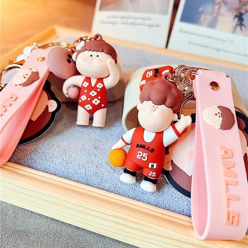Cute Anime Keychain Set for Couple AMLLS Car Keychain Backpack Charm Decoration Gifts for Women Men in Saudi Arabia