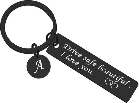 Xiahuyu Drive Safe Keychain for Her 26 Letter Keychain Gifts for Girlfriend Wife Daughter Mom Niece Sister Friend in Saudi Arabia