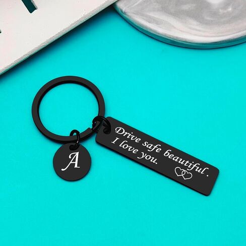Xiahuyu Drive Safe Keychain for Her 26 Letter Keychain Gifts for Girlfriend Wife Daughter Mom Niece Sister Friend in Saudi Arabia