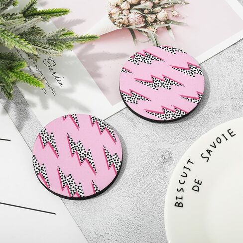 قطعتان من قاعدة أكواب السيارة من Whaline Preppy باللون الوردي الفاتح والمطاط لحامل أكواب السيارة، قاعدة أكواب ماصة للمشروبات لتزيين السيارة وإكسسوارات السيارات، 2.8 بوصة in Saudi Arabia