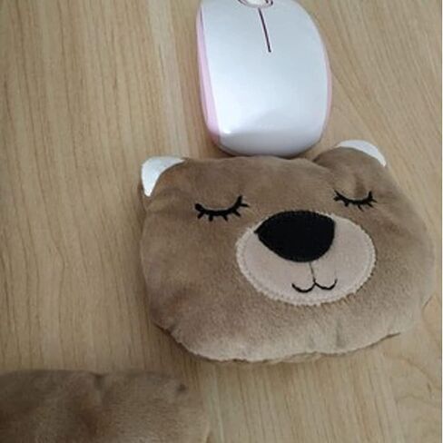 Keyboard Wrist Rest and Ergonomic Mouse Pad Wrist Support,Washable Keyboard Mouse Wrist Support Pad Bean Bag for Carpal Tunnel,Office Workers,Massage,Cute Cartoon Bear Set-Brown 18.8inch in Saudi Arabia