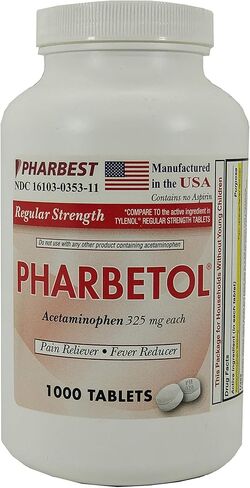 Pharbest Acetaminophen 325 mg 1000 Count Tablets in Saudi Arabia