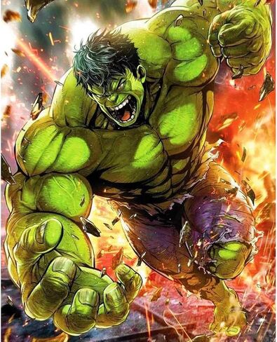 5D Diamond Painting Full Drill, 16"X12" Hulk DIY Diamond Painting by Number Kits,Drawing Gift for Adults Kids, 40x30cm Painting in Saudi Arabia