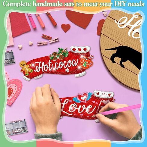 GlikCeil 16 Pcs Magnetic Diamond Painting Kit Interchangeable Welcome Sign Seasonal Door Hanging Sign Rustic Dachshund Dog DIY Detachable Home Decor for Porch Wall Summer 4th of July(Classic Style) in Saudi Arabia