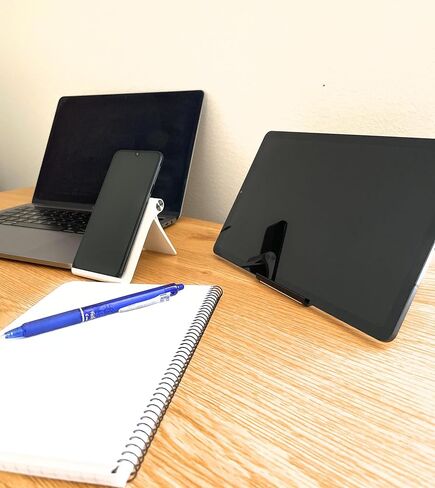 2 Pcs Phone & Tablet Stand for Home, Office, and Travel; Adjustable, Portable, and Foldable, Small in Saudi Arabia