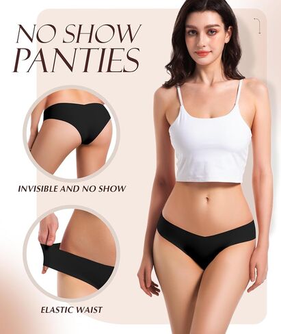 Seamless Underwear for Women Thongs,No Show Ladies Thong Breathable Comfortable Panties Undies Womens 6 Pack in Saudi Arabia