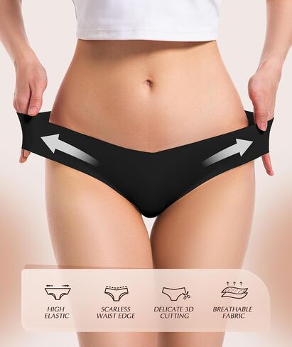 Seamless Underwear for Women Thongs,No Show Ladies Thong Breathable Comfortable Panties Undies Womens 6 Pack in Saudi Arabia